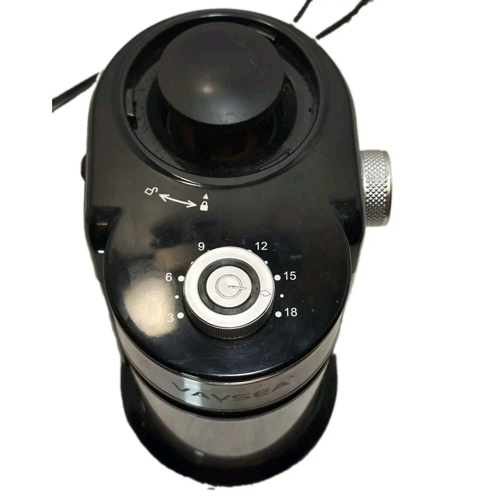 VAVSEA Burr Coffee Grinder HY1421 18 Settings 3-18 Cup Black Stainless